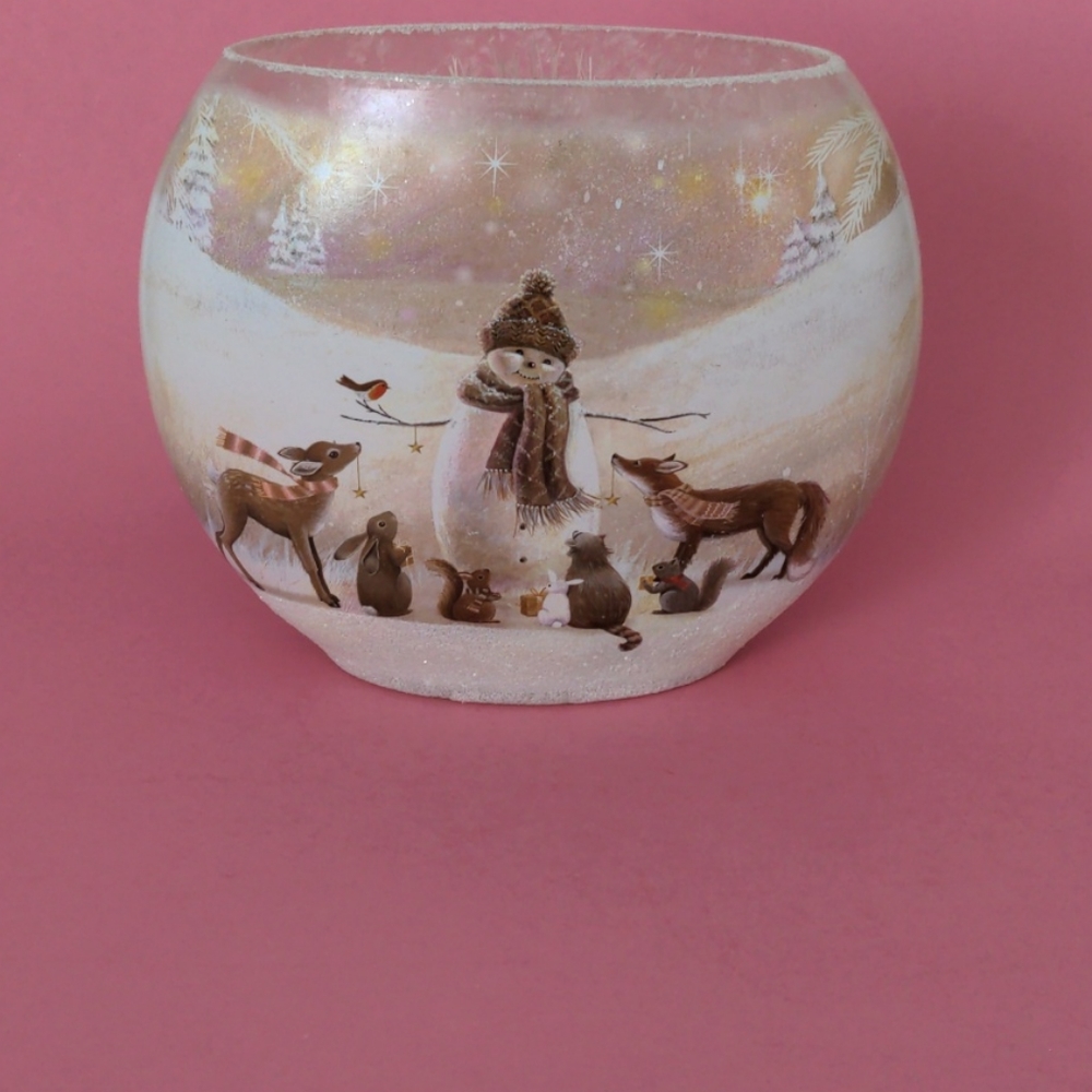 Frosted Glass Winter Scene